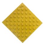 Плитка тактильная (не преодолимое препятствие, конусы шахматные по ГОСТ Р 52875-2018) 300х300х10, полимербетон, жёлтый