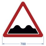 Дорожный знак 1.16 "Неровная дорога", 700х606 мм