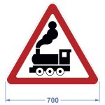 Дорожный знак 1.2 "Железнодорожный переезд без шлагбаума", 700х606 мм