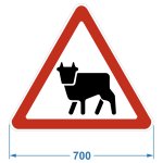 Дорожный знак 1.26 "Перегон скота", 700х606 мм