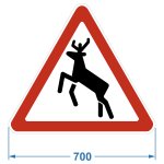 Дорожный знак 1.27 "Дикие животные", коммерческая пленка 