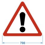 Дорожный знак 1.33 "Прочие опасности", 700х606 мм