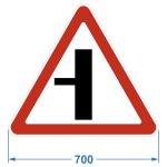 Дорожный знак 2.3.3. "Примыкание второстепенной дороги слева", 700х606 мм