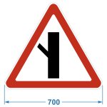 Дорожный знак 2.3.5. "Примыкание второстепенной дороги слева", 700х606 мм