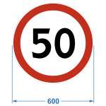 Дорожный знак 3.24. "Ограничение максимальной скорости", 600х600 мм