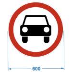 Дорожный знак 3.3. "Движение механических транспортных средств запрещено", 600х600 мм