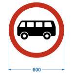 Дорожный знак 3.34. "Движение автобусов запрещено", 600х600 мм