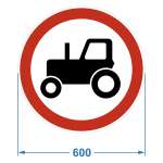 Дорожный знак 3.6. "Движение тракторов запрещено", 600х600 мм
