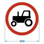 Дорожный знак 3.6. "Движение тракторов запрещено", 600х600 мм