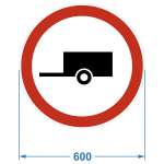 Дорожный знак 3.7. "Движение с прицепом запрещено", 600х600 мм