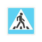Дорожный знак 5.19.2  "Пешеходный переход" на инженерной пленке для установки слева от дороги , 600х600х20мм