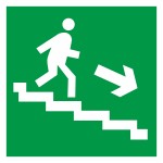 E 13 Направление к эвакуационному выходу по лестнице вниз