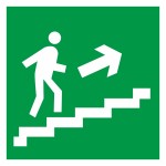 Знак эвакуационный E 15 Направление к эвакуационному выходу по лестнице вверх, фотолюминесцентный
