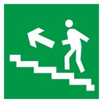 Знак эвакуационный E 16 Направление к эвакуационному выходу по лестнице вверх, фотолюминесцентный