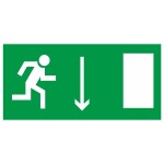 Эвакуационный знак E 09 указатель двери эвакуационного выхода, правосторонний, фотолюминесцентный