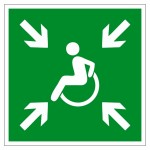 Знак эвакуационный пункт (место) сбора для инвалидов, фотолюминесцентный