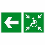 Эвакуационный знак направление движения к пункту (месту) сбора для инвалидов, фотолюминесцентный