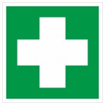 Знак эвакуационный ЕС-01 «Аптечка первой медицинской помощи», фотолюминесцентный