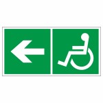 Знак эвакуационный «Направление к эвакуационному выходу налево для инвалидов», фотолюминесцентный