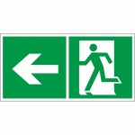 Знак эвакуационный «Направление к эвакуационному выходу налево», фотолюминесцентный