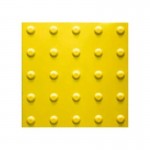 Плитка тактильная (преодолимое препятствие, поле внимания, конусы линейные) 300х300х4, ПВХ, желтый