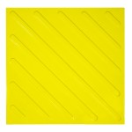 Плитка тактильная (смена направления движения, диагональ) 500х500х4, ПУ, желтый, 10 шт