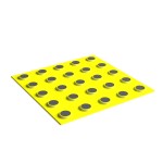 Плитка тактильная контрастная, со сменными рифами (преодолимое препятствие, поле внимания, конусы линейные), 300х300х6, PU/PL, желтый/черный