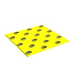 Плитка тактильная контрастная, со сменными рифами (непреодолимое препятствие, конусы шахматные), 300х300х6, PU/PL, желтый/черный