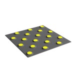 "Холодный пластик", контрастный, со сменными рифами (непреодолимое препятствие, конусы шахматные), 300х300, серый/желтый