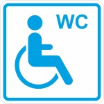G-27 Пиктограмма тактильная Туалет для инвалидов в креслах-колясках, монохром