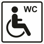 G-28 Пиктограмма тактильная Туалет для инвалидов на креслах-колясках, ч/б