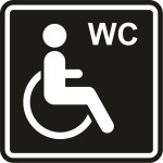 G-29 Пиктограмма тактильная Туалет для инвалидов колясочников, ч/б