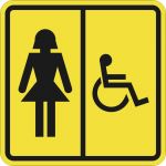 СП-06 Пиктограмма тактильная Туалет женский для инвалидов, монохром