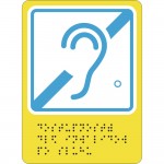 Г-03 Пиктограмма с дублированием информации по системе Брайля. Доступность для инвалидов по слуху, монохром, ПВХ