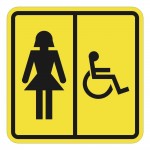 Пиктограмма СП-06 Туалет женский для инвалидов 100 х 100 х 3 мм