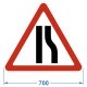 Дорожный знак 1.20.2 "Сужение дороги с правой стороны", комм. пленка – вид товара 1
