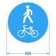 Дорожный знак 4.5.2. "Пешеходная и велосипедная дорожка с совмещённым движ", инж. пленка – вид товара 1