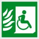 Пиктограмма Эвакуационные пути для инвалидов (Выход здесь) направо
