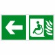Пиктограмма Эвакуационные пути для инвалидов (Выход там) налево