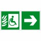Эвакуационные пути для инвалидов» (Выход там) направо, фотолюм
