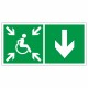 Знак эвакуационный Направление движения к пункту (месту) сбора для инвалидов, назад, прав., фотолюм – вид товара 1