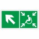 Знак эвакуационный Направление движения к пункту (месту) сбора для инвалидов, налево вверх, фотолюм – вид товара 1