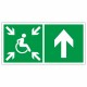Знак эвакуационный Направление движения к пункту (месту) сбора для инвалидов, прямо, прав., фотолюм