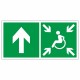 Знак эвакуационный Направление движения к пункту (месту) сбора для инвалидов, прямо, левосторонний, фотолюм – вид товара 1