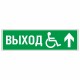Знак эвакуационный Направление к эвакуационному выходу прямо для инвалидов правосторонний, фотолюм – вид товара 1