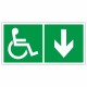 Знак эвакуационный Направление к эвакуационному выходу вниз для инвалидов правосторонний, фотолюм – вид товара 1