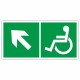 Знак эвакуационный Направление к эвакуационному выходу налево вверх для инвалидов, фотолюм – вид товара 1