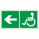 Знак эвакуационный Направление к эвакуационному выходу налево для инвалидов, фотолюм – вид товара 1